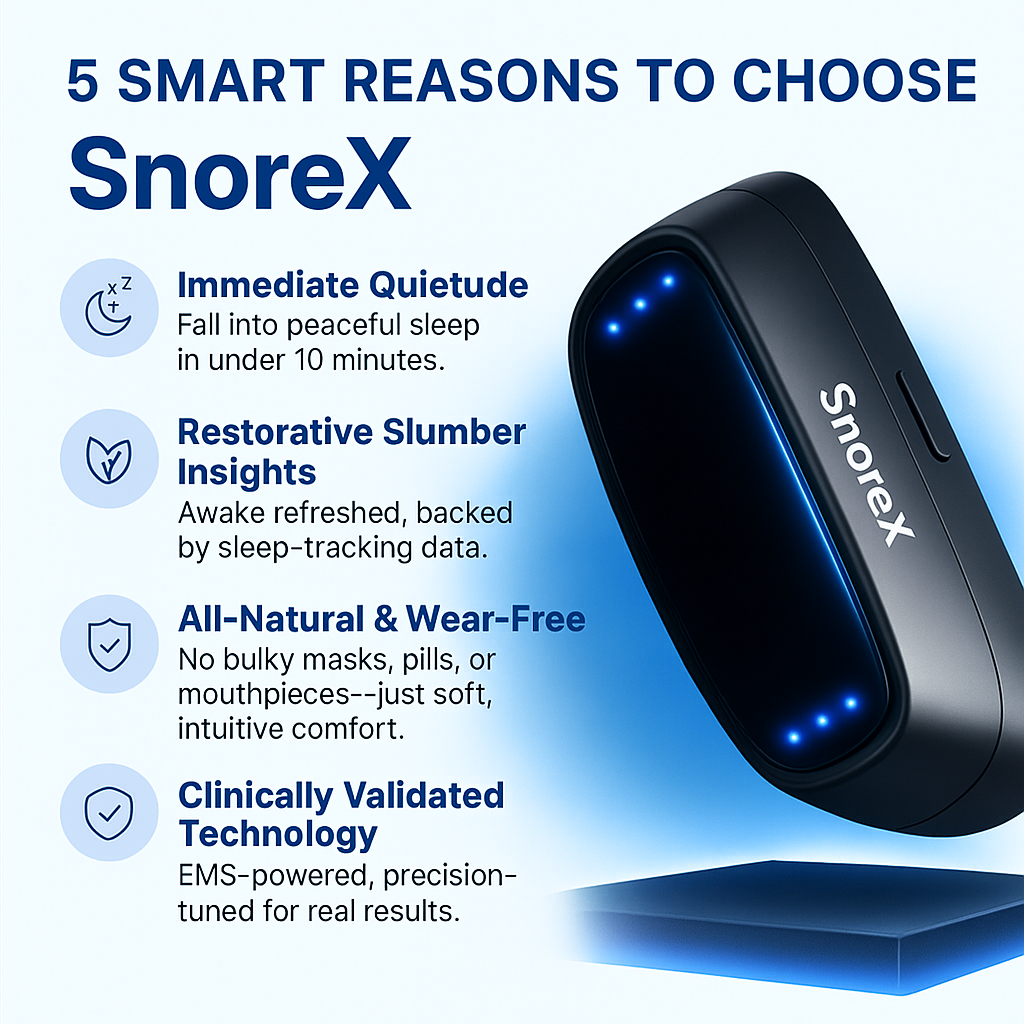 End Snoring and Unlock Deeper Sleep with The SnoreX Smart Technology