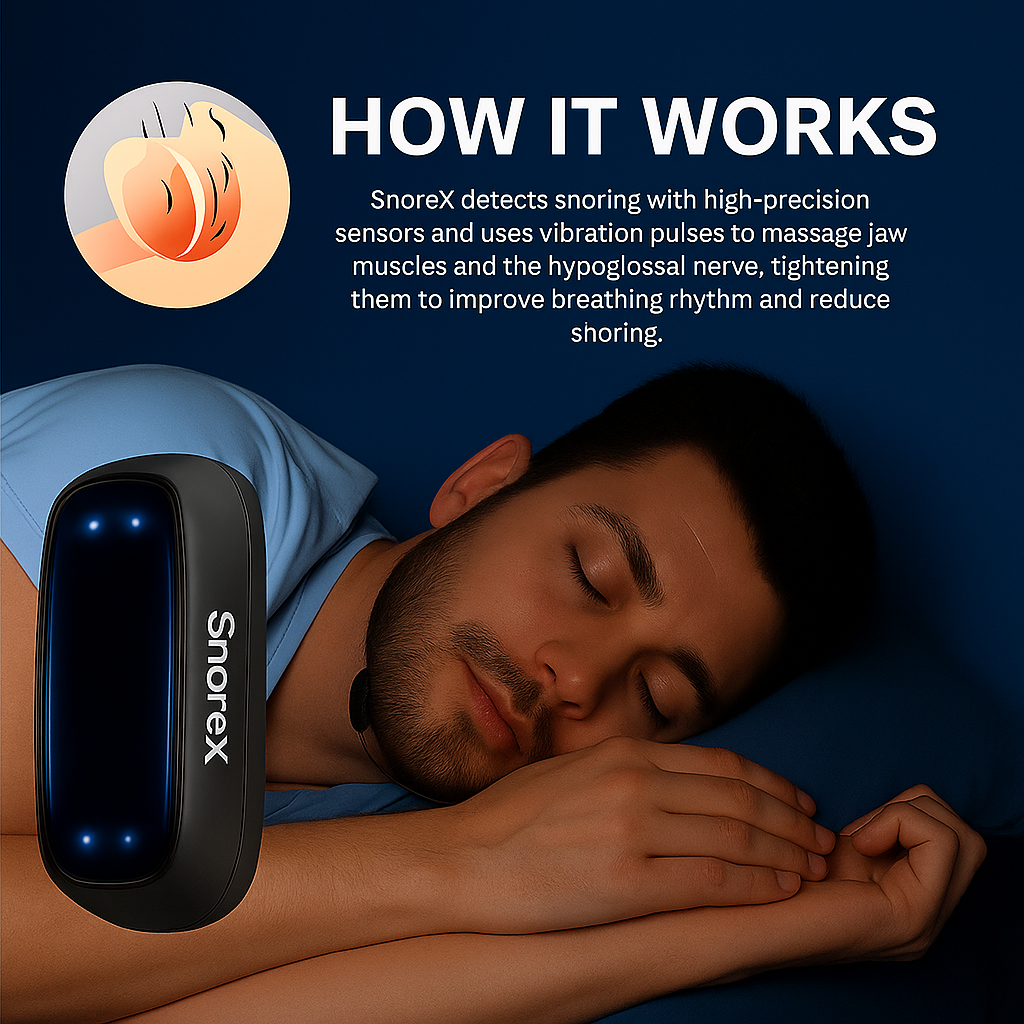 End Snoring and Unlock Deeper Sleep with The SnoreX Smart Technology
