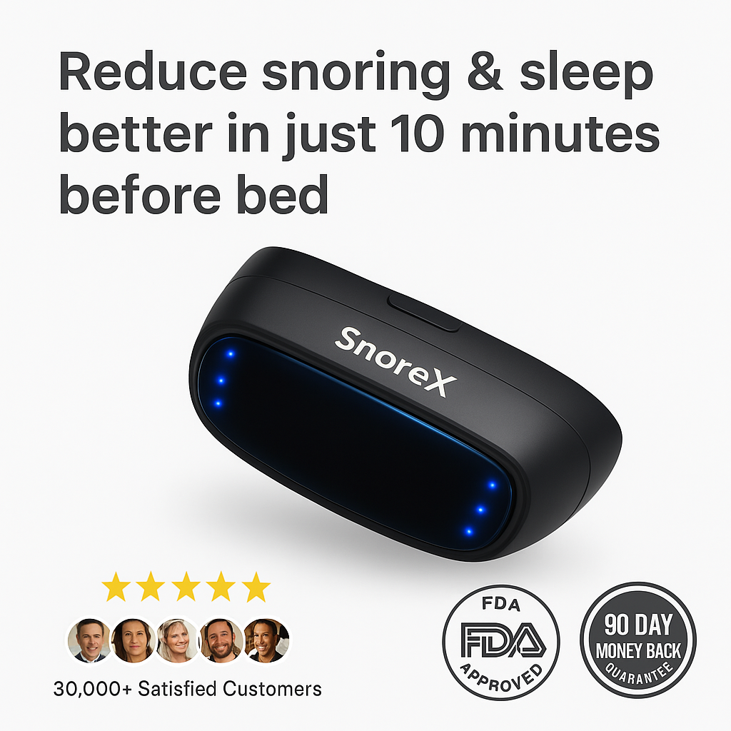 End Snoring and Unlock Deeper Sleep with The SnoreX Smart Technology
