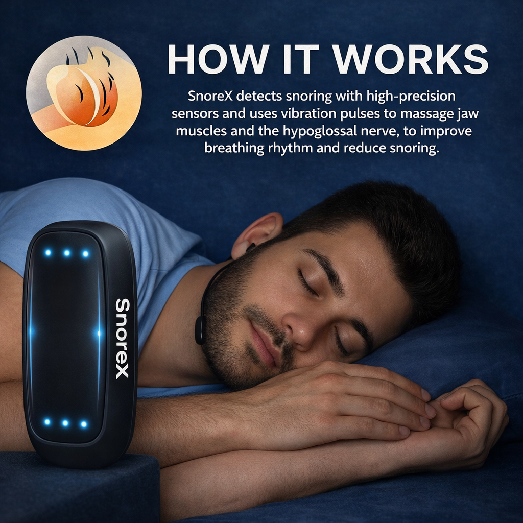 SnoreX - No Bulky Machines. No Jaw Pain. Just Comfortable Sleep.