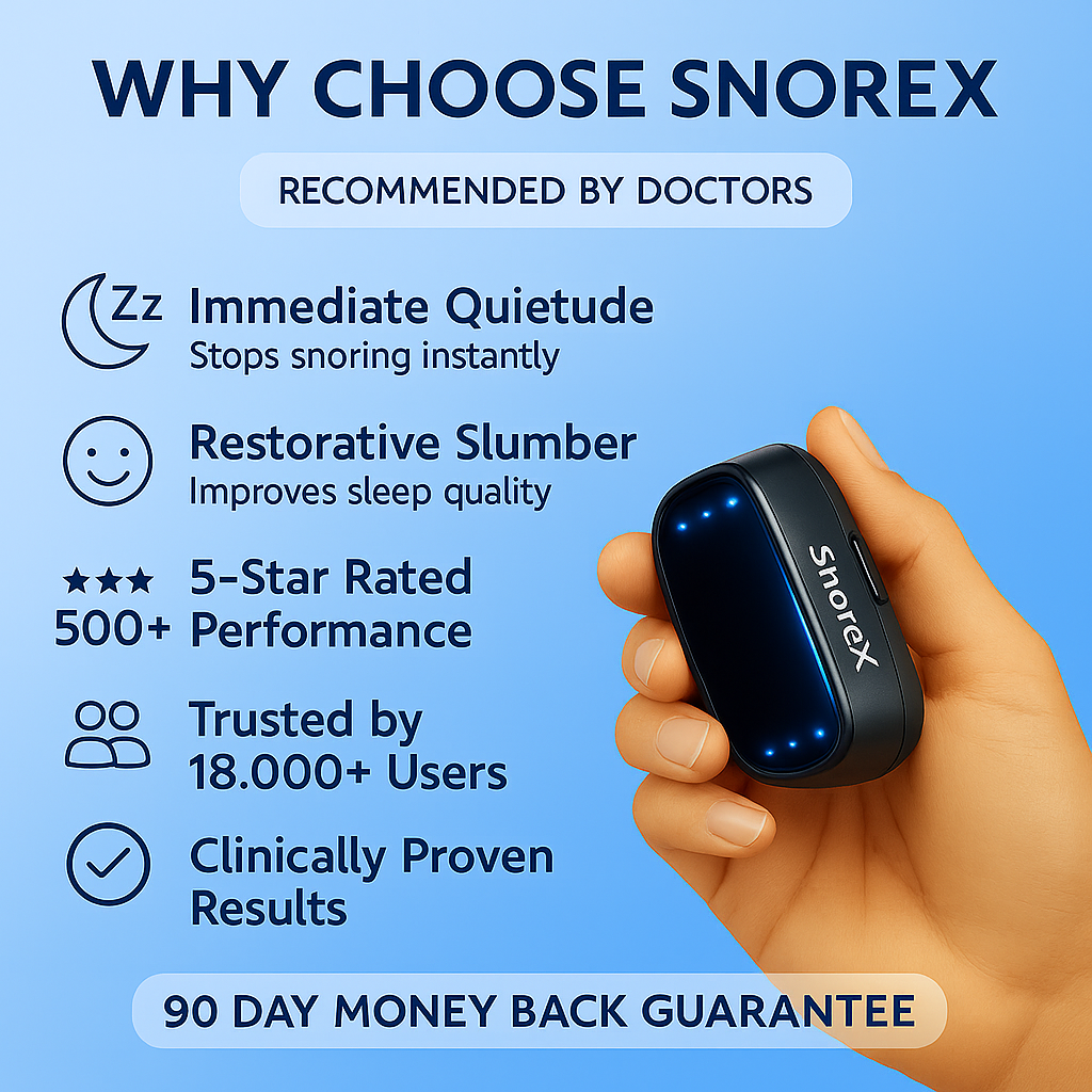 End Snoring and Unlock Deeper Sleep with The SnoreX Smart Technology
