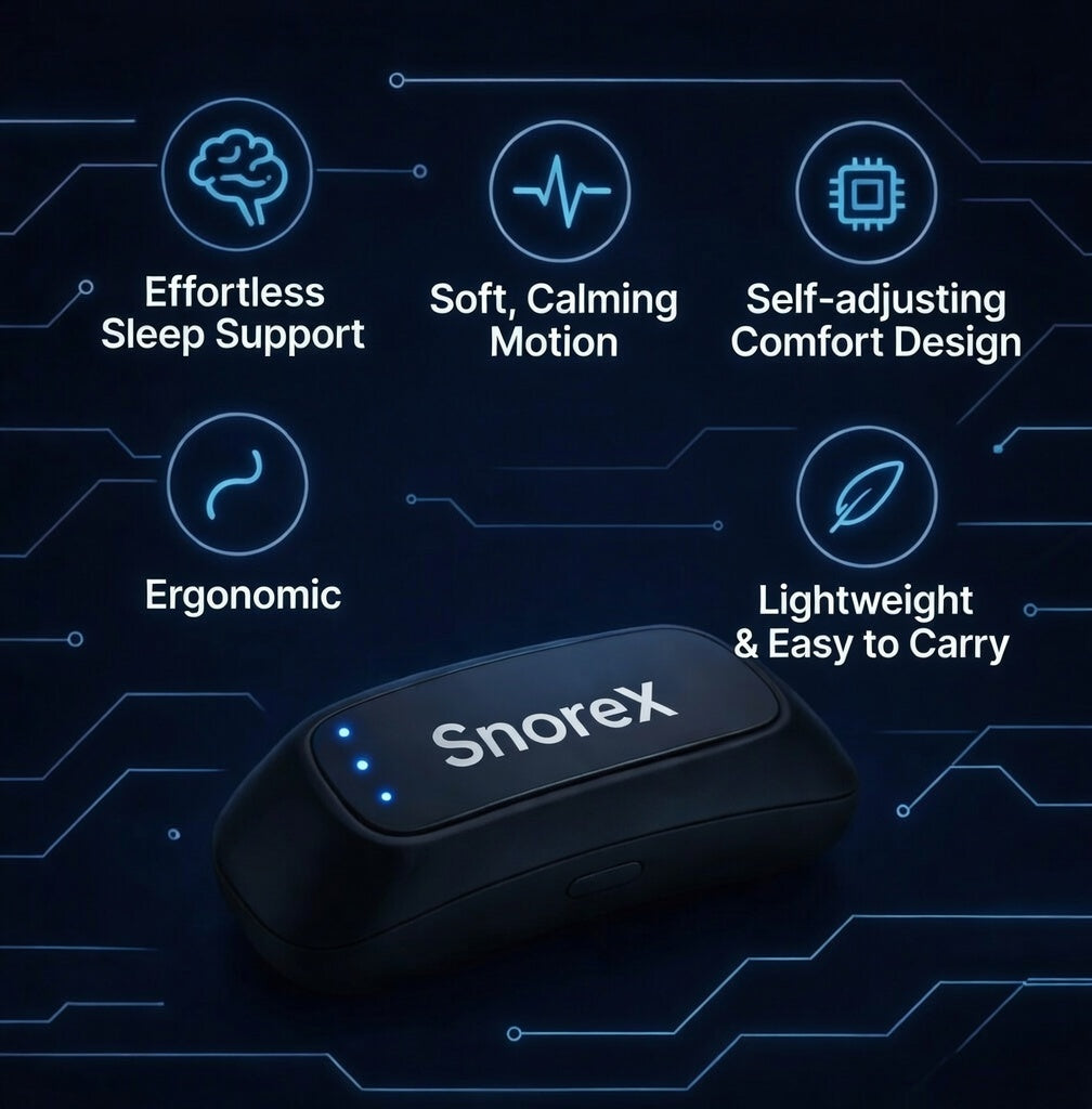SnoreX - No Bulky Machines. No Jaw Pain. Just Comfortable Sleep.
