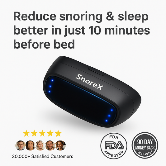 End Snoring and Unlock Deeper Sleep with The SnoreX Smart Technology